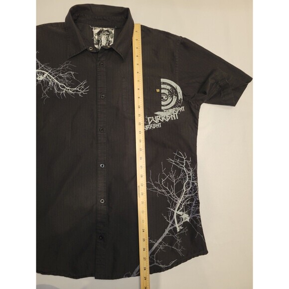 Vintage 90s Y2K Mens Large Button Up T-shirt Single Stitch Ocean Current - Picture 13 of 13